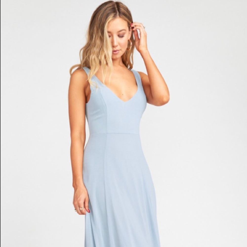 Show Me Your MuMu Jenn Maxi Dress Gown Steel blue
